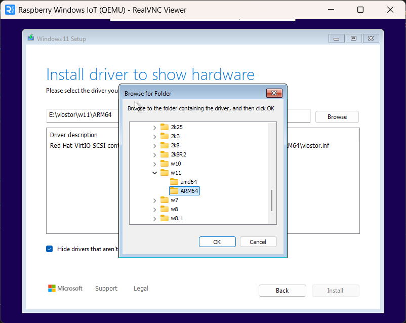 Windows Setup - Select driver